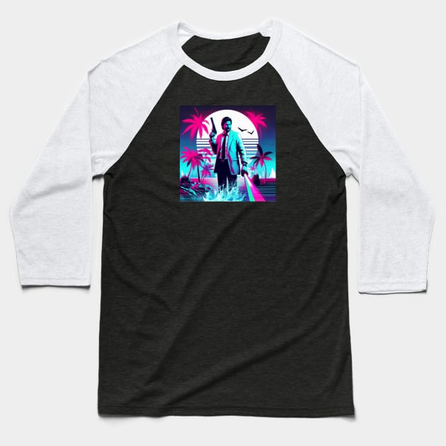 Alan Wake Vaporwave Baseball T-Shirt by 2Divided